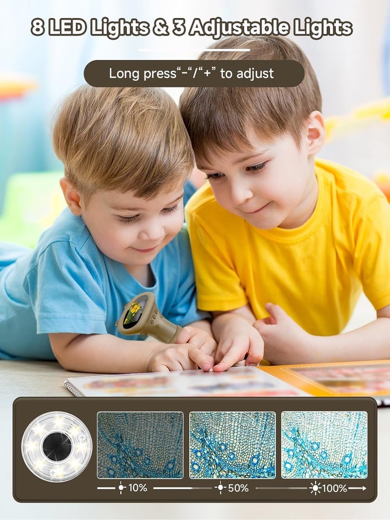 Acoath Microscope for Kids, 1000X Handheld Digital Miniscope with 2.0" Screen, Portable Pocket Microscope Education Toys Christmas Gifts for Age 3 4 5 6 7 8 9 10 Girls Boys - Image 3